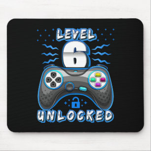 Level 6 Unlocked Video Game 6th Birthday Gamer Boy Mouse Mat
