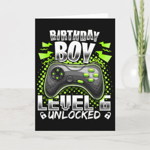 Level 6 Unlocked Video Game 6th Birthday Gamer Gif Card
