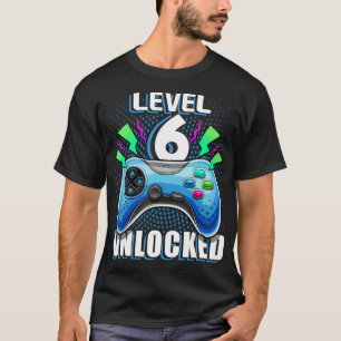 Level 6 Unlocked Video Game 6th Birthday Gamer Gif T-Shirt