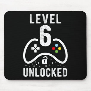 Level 6 Unlocked Video Game 6th Birthday Gift Mouse Mat