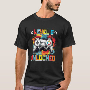 Level 6 Unlocked Video Game 6th Birthday Gifts Boy T-Shirt