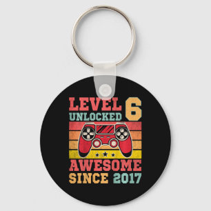 Level 6 Unlocked Vintage Video Game 6th Birthday G Key Ring
