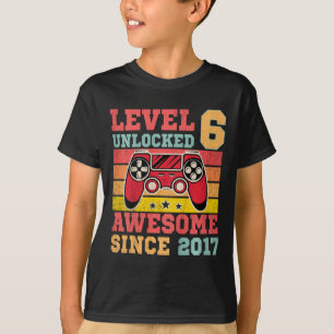 Level 6 Unlocked Vintage Video Game 6th Birthday G T-Shirt
