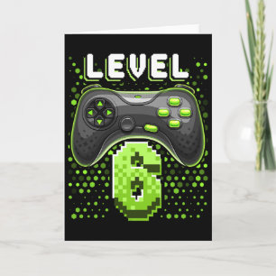 Level 6 Video Game Controller 6th Birthday Gamer G Card