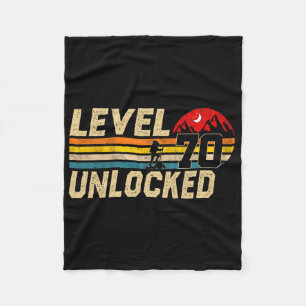 Level 70 Unlocked Vintage 70 Year Old Hikers 70th Fleece Blanket