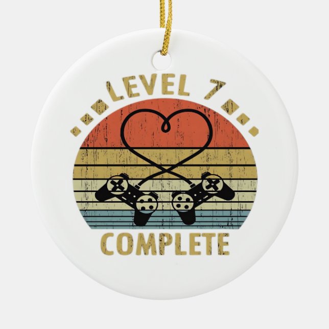 Level 7 Complete - 7th Wedding Anniversary Gift Vi Ceramic Tree Decoration (Front)