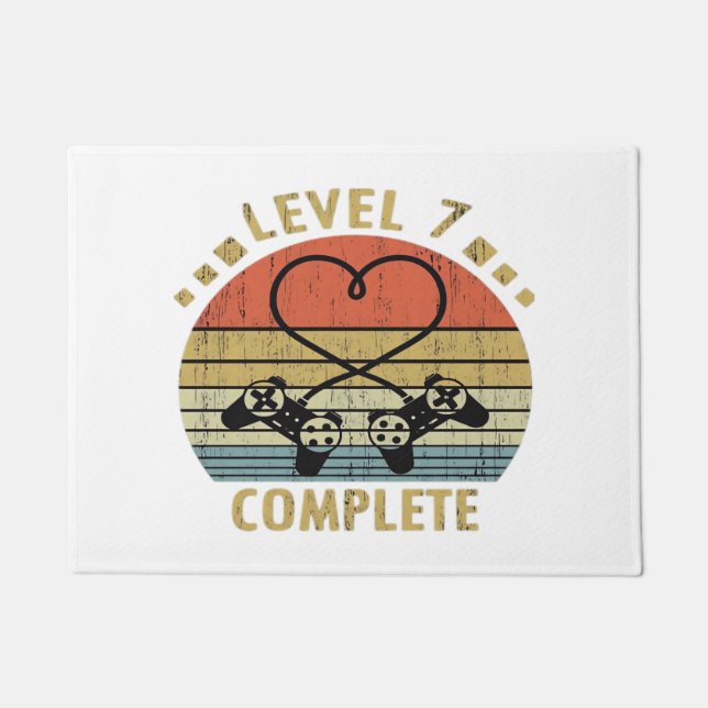 Level 7 Complete - 7th Wedding Anniversary Gift Vi Doormat (Front)