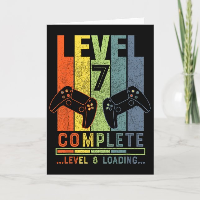 Level 7 Complete Gamer Gift 7 Years Wedding Annive Card (Front)