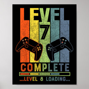 Level 7 Complete Gamer Gift 7 Years Wedding Annive Poster