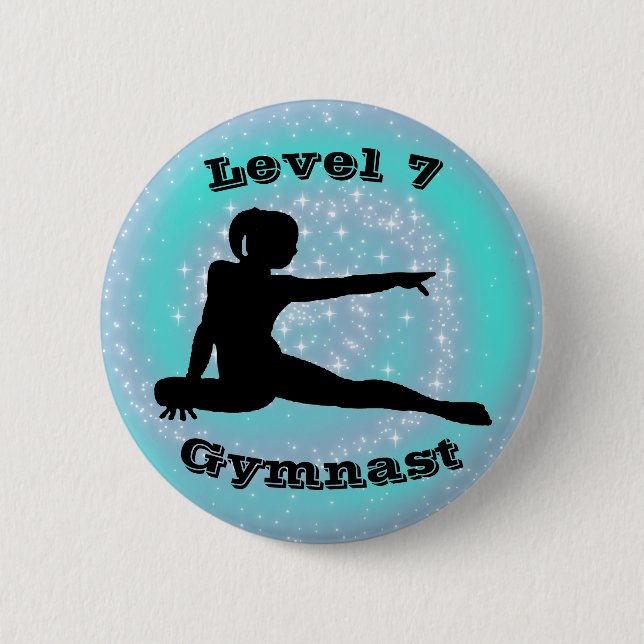 Level 7 Gymnast - Girls Gymnastics Button (Front)