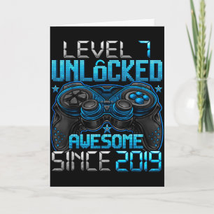 Level 7 Unlocked 7 Year Old For Boys 7th Birthday  Card
