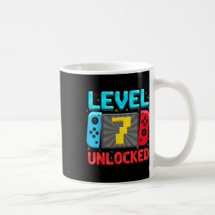 Level 7 Unlocked 7th Birthday Boy Gamer 7 Year Old Coffee Mug