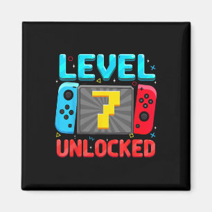 Level 7 Unlocked 7th Birthday Boy Gamer 7 Year Old Magnet