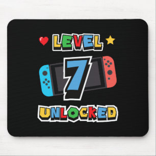 Level 7 Unlocked 7th Birthday Kids Video Game 7 Ye Mouse Mat