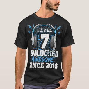 Level 7 Unlocked Awesome 2016 Video Game 7th Birth T-Shirt