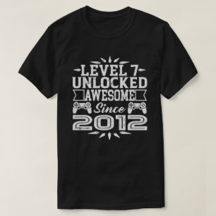 Level 7 Unlocked Awesome Since 2012 7th Birthday T-Shirt