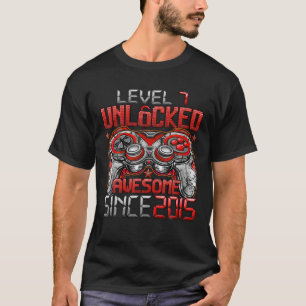 Level 7 Unlocked Awesome Since 2015 7Th Birthday G T-Shirt