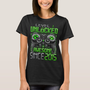 Level 7 Unlocked Awesome Since 2015 7th Birthday   T-Shirt