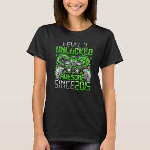 Level 7 Unlocked Awesome Since 2015 7th Birthday T-Shirt