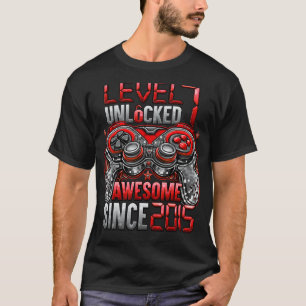 Level 7 Unlocked Awesome Since 2015 7th Birthday   T-Shirt