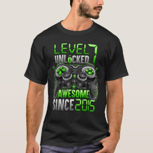 Level 7 Unlocked Awesome Since 2015 7th Birthday T-Shirt