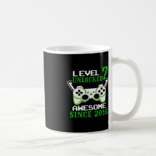 Level 7 unlocked awesome since 2016 Gaming Birthda Coffee Mug