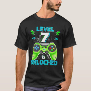Level 7 Unlocked Birthday Kids 7Th Video Game Seve T-Shirt