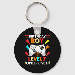 Level 7 Unlocked Funny Video Gamer 7th Birthday Key Ring