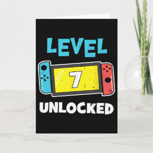 Level 7 Unlocked Gamer 7th Birthday Gift Video Gam Card
