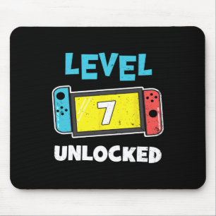 Level 7 Unlocked Gamer 7th Birthday Gift Video Gam Mouse Mat