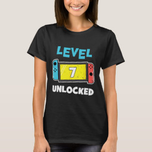 Level 7 Unlocked Gamer 7th Birthday Gift Video Gam T-Shirt