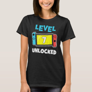 Level 7 Unlocked Gamer 7th Birthday  Video Game T-Shirt