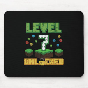 Level 7 Unlocked Pixel Gamer 7th Birthday Gaming B Mouse Mat