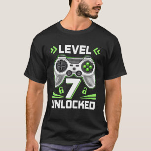 Level 7 Unlocked Seventh Birthday Kid 7 Years Old T-Shirt