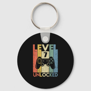 Level 7 Unlocked Shirt Funny Video Gamer 7th Birth Key Ring