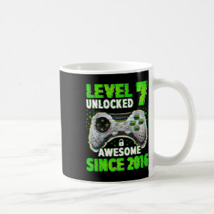 Level 7 Unlocked Video Game 7 Years Old Boy 7th Bi Coffee Mug