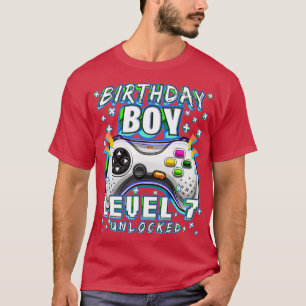 Level 7 Unlocked Video Game 7th Birthday  Boys  T-Shirt