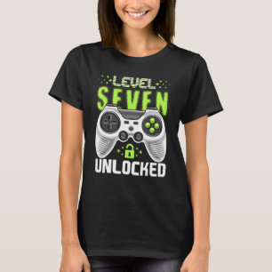 Level 7 Unlocked Video Game 7th Birthday Gamer  Bo T-Shirt