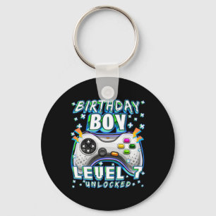 Level 7 Unlocked Video Game 7th Birthday Gamer Boy Key Ring