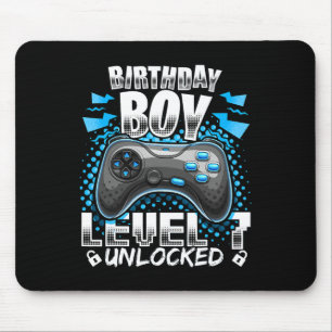 Level 7 Unlocked Video Game 7th Birthday Gamer Gif Mouse Mat