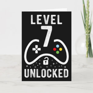 Level 7 Unlocked Video Game 7th Birthday Gift Card