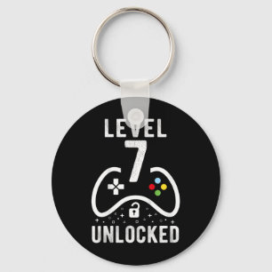 Level 7 Unlocked Video Game 7th Birthday Gift Key Ring