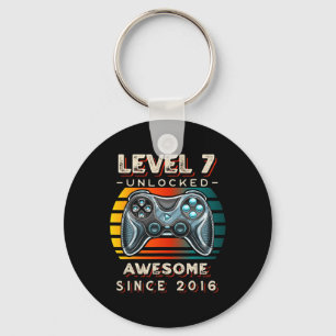 Level 7 Unlocked Video Game Seven 7th Birthday 7 Y Key Ring