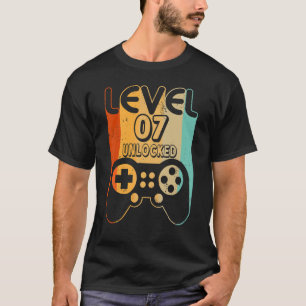 Level 7 Unlocked    Video Gamer 7th Birthday T-Shirt