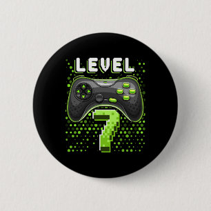 Level 7 Video Game Controller 7th Birthday Gamer G 6 Cm Round Badge