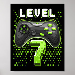 Level 7 Video Game Controller 7th Birthday Gamer G Poster