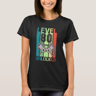 Level 80 Unlocked  Video Gamer 80th Birthday  Tee