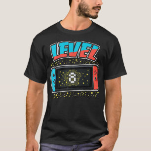 Level 8 Birthday  Boy 8 Years Old Video Games Gift T-Shirt