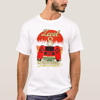 Level 8 Boys Girls Bday Video  T-Shirt