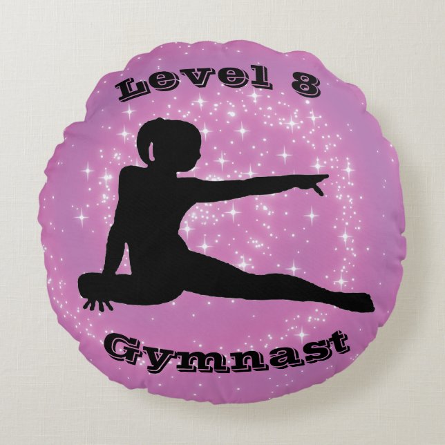 Level 8 Gymnast Round Cushion (Front)